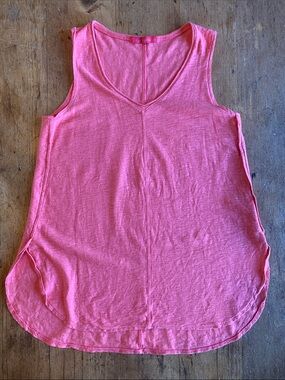 cut loose Pink V-Neck Tank Top